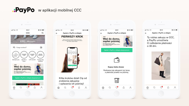 Supported by PayPo, CCC is the first retailer in Poland and a pioneer in Europe to enable fast deferred payments at brick-and-mortar stores based on its own mobile app